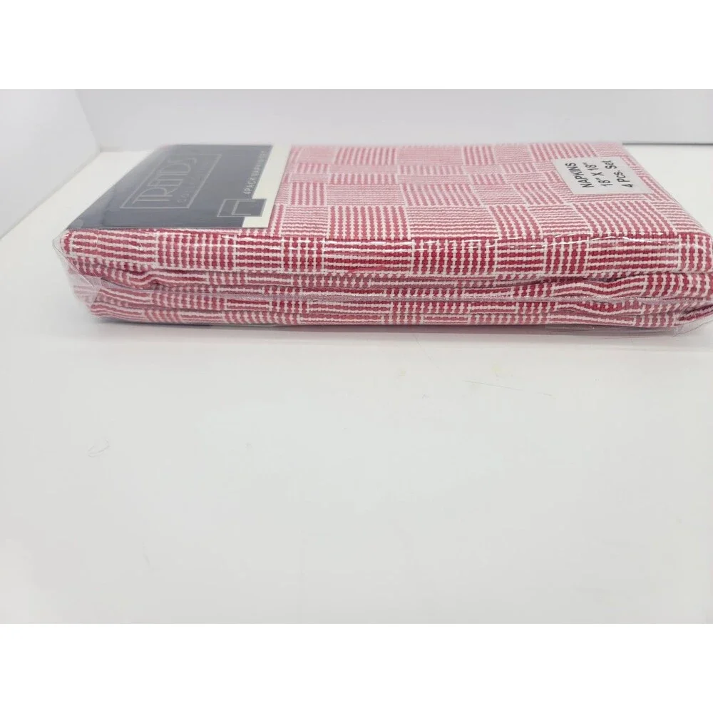 Trends Check Red and White Napkins 4 Pack 18